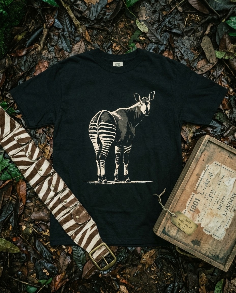 Okapi Tee — Ituri Forest | Garment-Dyed Cotton Forest Giraffe T-Shirt - Image 2